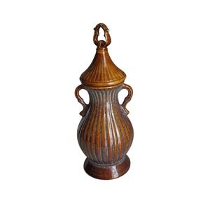 Vintage Ceramic brown bottle with twist on lid